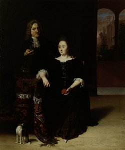 Porträt einer Frau und eines Mannes in einem Innenraum von Matthias Wulfraet