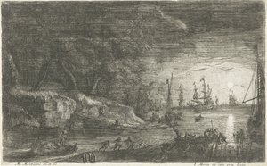 Meereslandschaft bei Mondlicht von Matthieu van Plattenberg