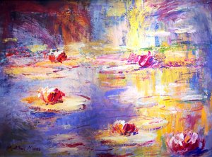 Bunte Seerosen von Matthys Moss
