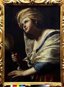 Vanitas, Frau mit Turban und Spiegel von Mattia Preti