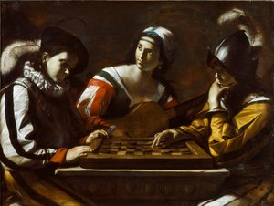 Das Damespiel, 1630er Jahre von Mattia Preti