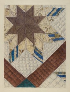 Doppelstern-Patchwork-Quilt, ca. 1939 von Maud M Holme