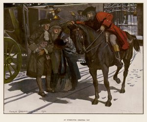 Ein Weihnachtsbesuch von einem Straßenräuber unterbrochen von Maurice (after) Greiffenhagen