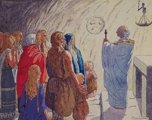 Religiöse Bekehrung der Gallier, ca. 1920-29 von Maurice Berty