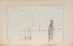 Italienisches Skizzenbuch: Figur in einem Innenraum Seite 175, 1898-1899 von Maurice Brazil Prendergast