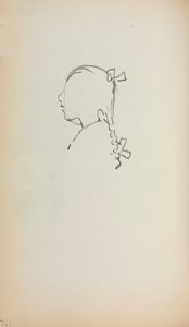 Italienisches Skizzenbuch: Kopf eines Mädchens im Profil, Seite 152, 1898-1899 von Maurice Brazil Prendergast