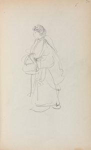 Italienisches Skizzenbuch: Stehende Frau mit einer Tasche, Seite 56, 1898-1899