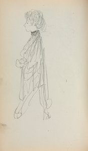 Italienisches Skizzenbuch: Stehende Frau im Profil Seite 51, 1898-1899 von Maurice Brazil Prendergast