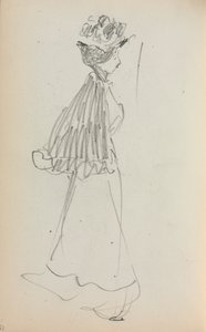 Italienisches Skizzenbuch: Stehende Frau im Profil Seite 130, 1898-1899 von Maurice Brazil Prendergast