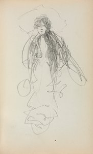 Italienisches Skizzenbuch: Stehende Frau Seite 219, 1898-1899 von Maurice Brazil Prendergast