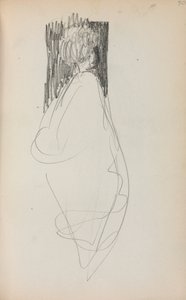 Italienisches Skizzenbuch: Stehende Frau, Seite 50, 1898-1899 von Maurice Brazil Prendergast