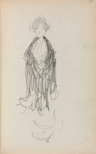 Italienisches Skizzenbuch: Stehende Frau mit Schal Seite 54 von Maurice Brazil Prendergast