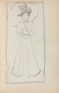 Italienisches Skizzenbuch: Stehende Frau mit Sonnenschirm Seite 233, 1898-1899