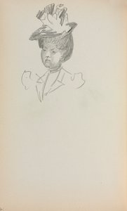 Italienisches Skizzenbuch: Frau, Büste, Seite 142, 1898-1899 von Maurice Brazil Prendergast