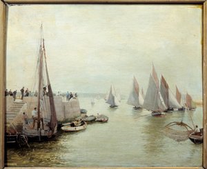 Die Rückkehr vom Fischfang 1880 von Maurice Courant
