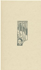 Illustration mit Kopf einer Frau mit geschlossenen Augen und Bäumen bei Gedicht in Gedichtband Sagesse von Paul Verlaine (L