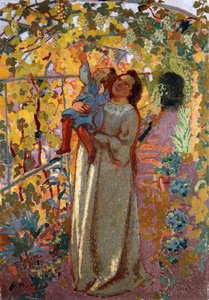 Mutter und Kind unter dem Weinstock von Maurice Denis