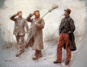 Im deutschen Gefangenenlager in Dinan (Bretagne, Frankreich), Zeichnung von Maurice Orange von Maurice Henri Orange