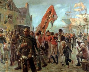 Freibeuter im Jahr 1806 - Öl auf Leinwand von Maurice Orange, Ende des 19. Jahrhunderts von Maurice Henri Orange