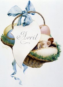 April "La Chanson du mois" von Jérôme Doucet, Illustration - Maurice Leloir, ed. Reims 1904. L. Michaud von Maurice Leloir