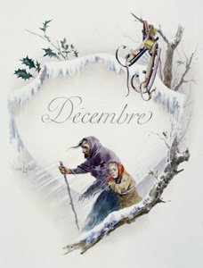 Dezember „La Chanson du mois“ von Jérôme Doucet, Illustration - Maurice Leloir, ed. Reims 1904. L. Michaud von Maurice Leloir
