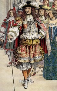 Französischer König Ludwig XIV. in seinem Schloss von Vaux Le Vicomte von Maurice Leloir