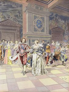 George Villiers, 1. Duke of Buckingham am Hof in Frankreich von Maurice Leloir