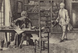 Illustration für Buch IX von Les Confessions de Jean-Jacques Rousseau von Maurice Leloir