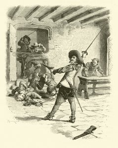 Illustration für Die drei Musketiere von Maurice Leloir