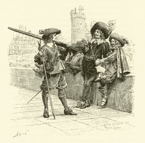 Illustration für Die drei Musketiere (Gravur) von Maurice Leloir