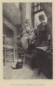 Jean-Jacques und Therese am Fenster von Maurice Leloir