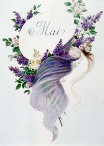 Mai „La Chanson du mois“ von Jérôme Doucet, Illustration - Maurice Leloir, Ausgabe Reims 1904. L. Michaud von Maurice Leloir