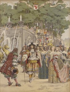 Nicolas Fouquet empfängt König Ludwig XIV. in Vaux von Maurice Leloir