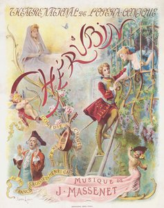 Premierenplakat für die Oper Chérubin von Jules Massenet, 1905