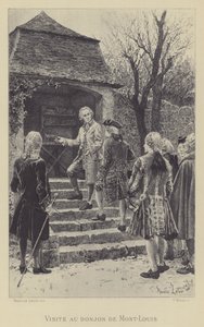 Besuch des Bergfrieds von Mont-Louis (Gravur) von Maurice Leloir