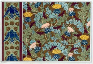 Entwürfe für Tapetenbordüren und bedruckte Stoffe, veröffentlicht 1897 von Maurice Pillard Verneuil