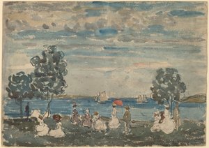 Figuren am Strand von Maurice Brazil Prendergast