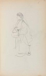 Italienisches Skizzenbuch: Stehende Frau mit Tasche (Seite 56)