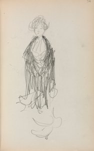Italienisches Skizzenbuch: Stehende Frau mit Schal (Seite 54) von Maurice Prendergast