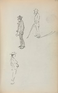 Italienisches Skizzenbuch: Drei stehende Männer (Seite 44) von Maurice Prendergast