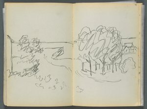 Skizzenbuch - Das Granite Shore Hotel, Rockport, Seite 072 & 73: Stadtansicht von Maurice Prendergast