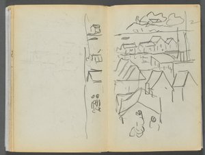 Skizzenbuch - Das Granite Shore Hotel, Rockport, Seite 174 & 175: Häuser von Maurice Prendergast