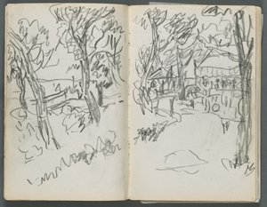Skizzenbuch, Die Dells, Nr. 127, Seite 004 & 5: Landschaft von Maurice Prendergast
