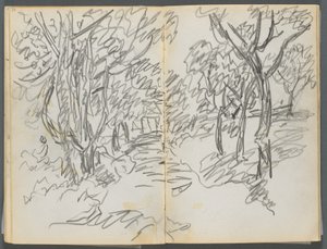 Skizzenbuch, Die Dells, Nr. 127, Seite 064 & 65: Landschaft von Maurice Prendergast
