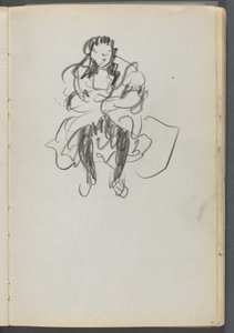 Skizzenbuch, Die Dells, Nr. 127, Seite 071: Sitzende Figur von Maurice Prendergast