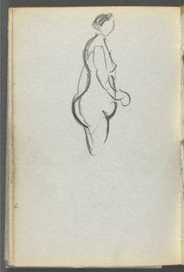 Skizzenbuch, Die Dells, Nr. 127, Seite 092: Akt im Profil von Maurice Prendergast