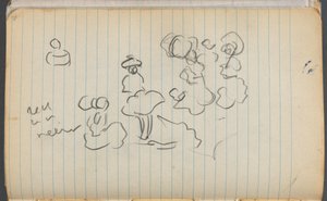 Skizzenbuch, Seite 076: Figuren mit Notizen von Maurice Prendergast
