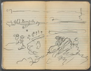 Skizzenbuch, Seite 082 & 83: Strandansicht von Maurice Prendergast