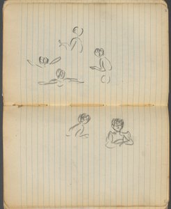 Skizzenbuch, Seite 094 & 95: Schwimmende Figuren von Maurice Prendergast