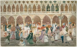 Sonnenlicht auf der Piazzetta von Maurice Prendergast